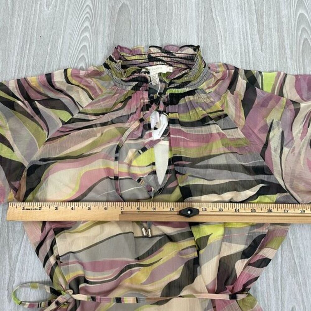 Ted Baker Zeenaa Blouson Sleeve Zebra Print Mini Dress Dusty Pink Ted 2/ US 6 - Picture 10 of 11